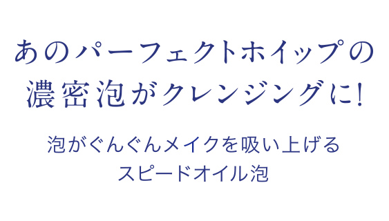 あのパーフェクトホイップの濃密泡が、クレンジングになって新登場！